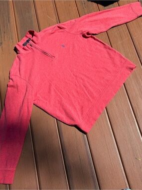 Polo by Ralph Lauren mens Quarter-Zip Sweatshirt in Coral Pink